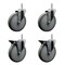 Service Caster 6 Inch Gray Polyurethane Wheel Swivel 58 Inch Threaded Stem Caster Set 2 Brakes SCC SCC-TS20S614-PPUB-58212-2-PLB-2 - alternate 1